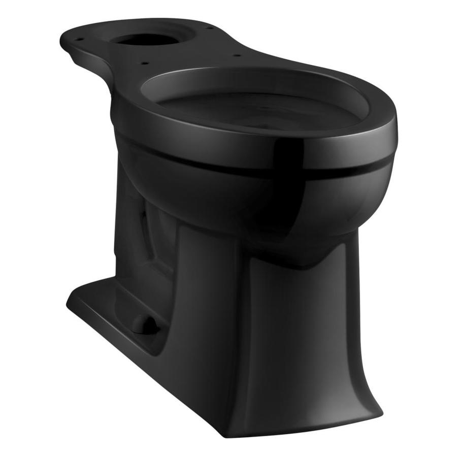 KOHLER Archer Black Black Elongated Chair Height Toilet Bowl at