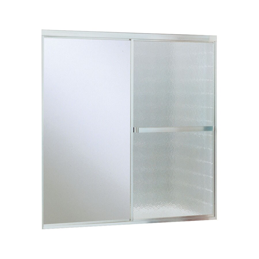 Sterling Standard 54 In To 59 In W Framed Bypass Sliding Silver