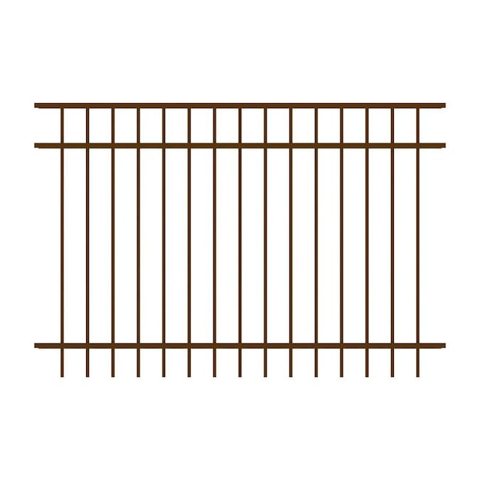 Ironcraft Berkshire Berkshire 4 Ft H X 6 Ft W Bronze Aluminum Flat Top Yard In The Metal Fence Panels Department At Lowes Com