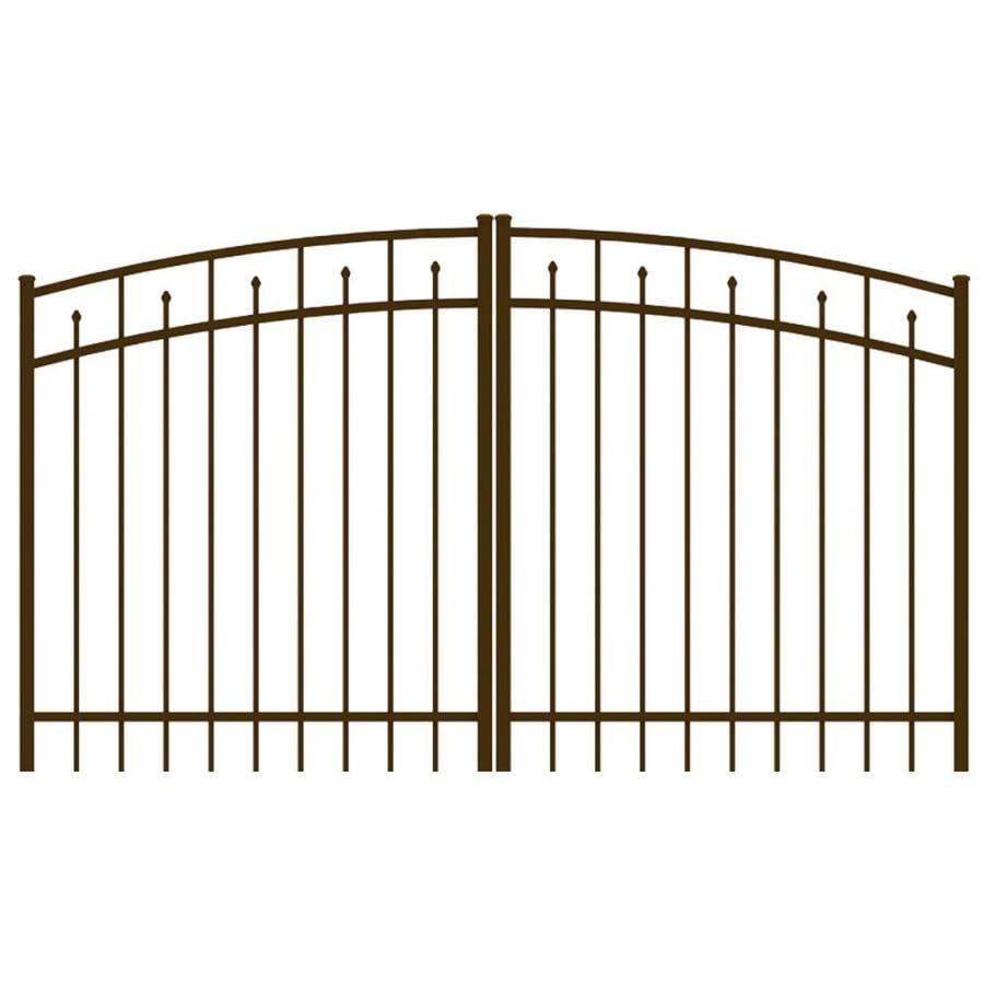 Ironcraft (Common: 4-ft x 8-ft; Actual: 4-ft x 7.83-ft) Hempsted Bronze Powder-Coated Aluminum Post-and-Rail Flat-Top Decorative Metal Fence Gate