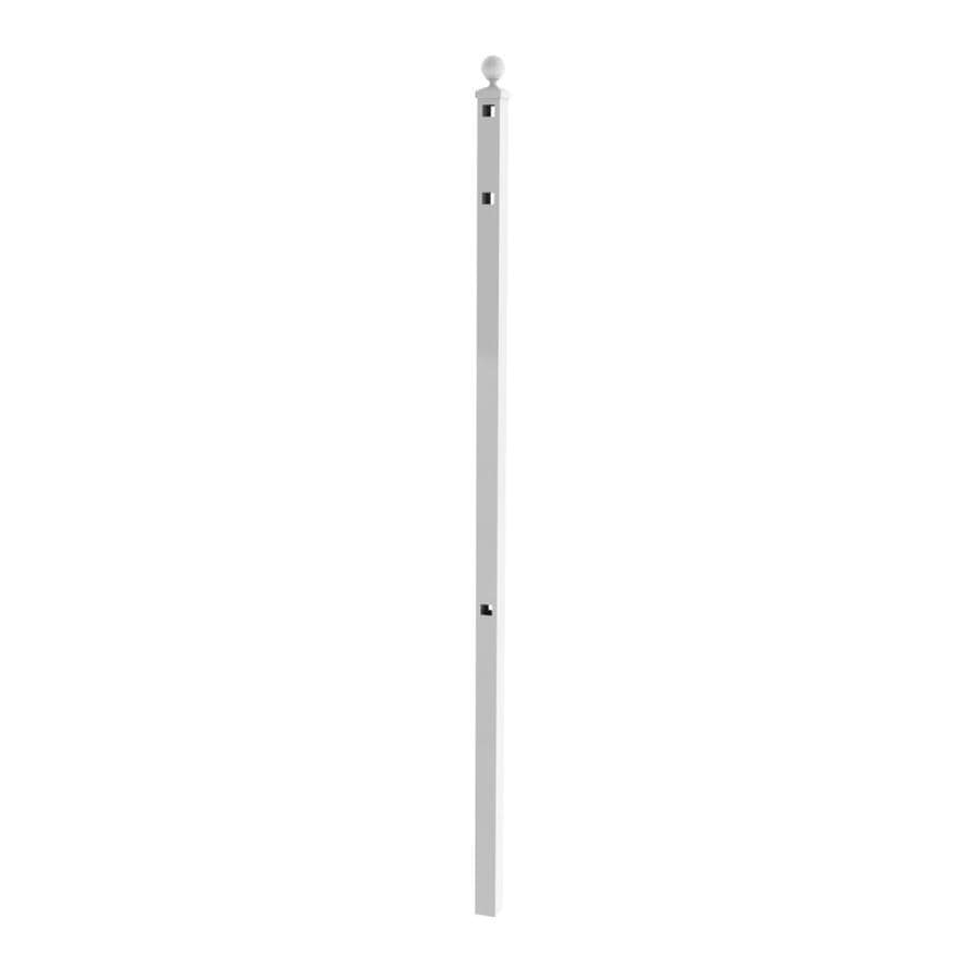 Ironcraft (Common: 2-in x 2-in x 6-ft; Actual: 2-in x 2-in x 6-ft) Cheshire White Powder-Coated Aluminum Fence Line Post