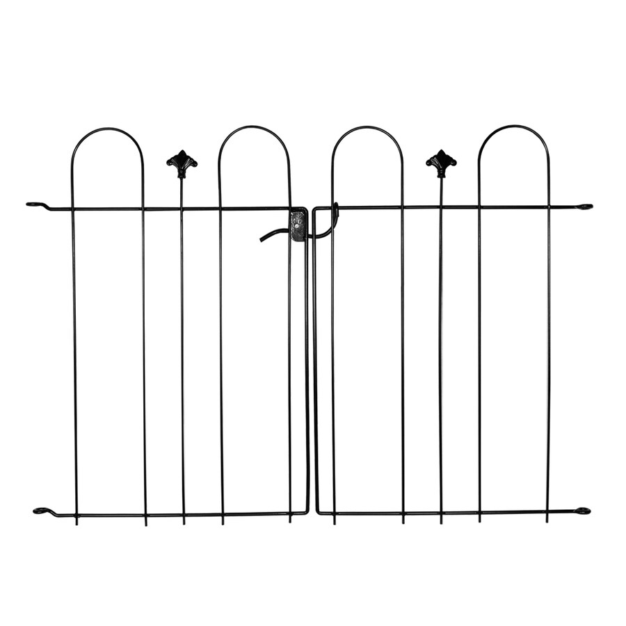 Shop No Dig Black Powder-Coated Steel Decorative Fence Gate (Common: 2. ...