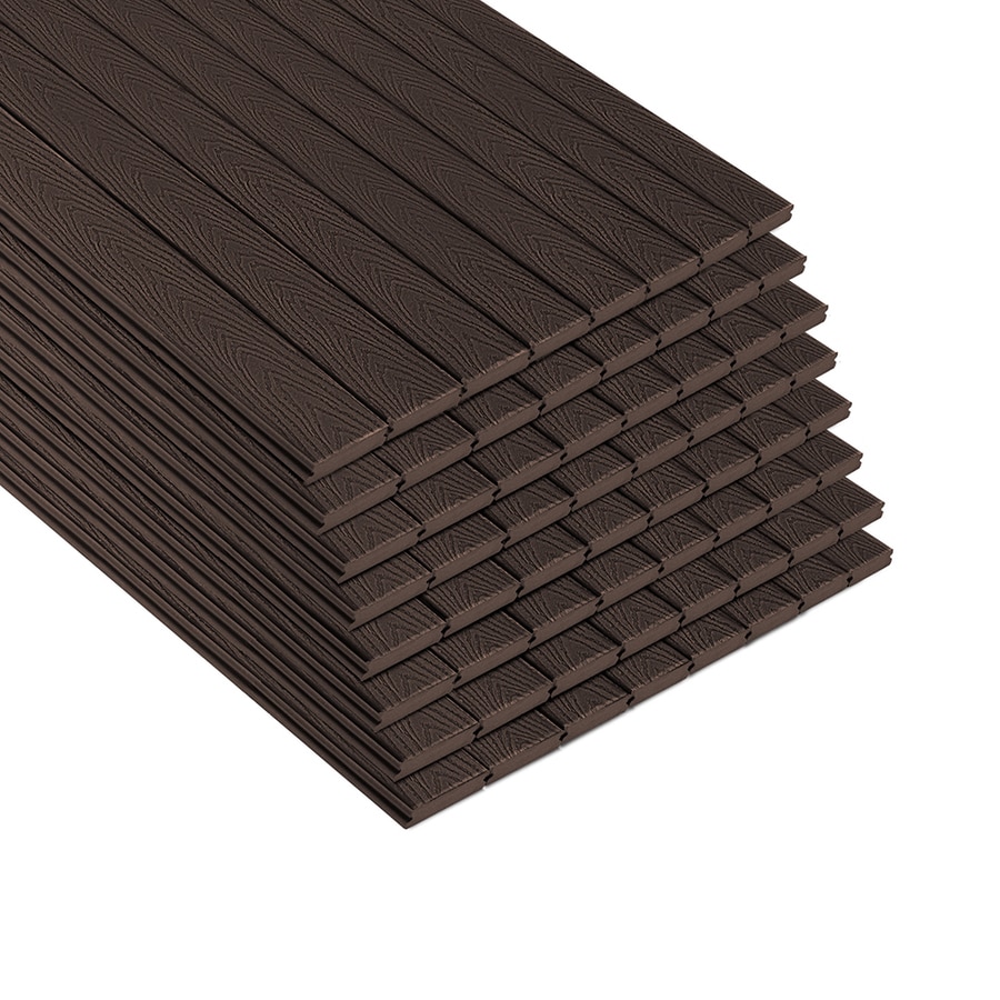 Trex Select 16ft Woodland Brown Grooved Composite Deck Board in the