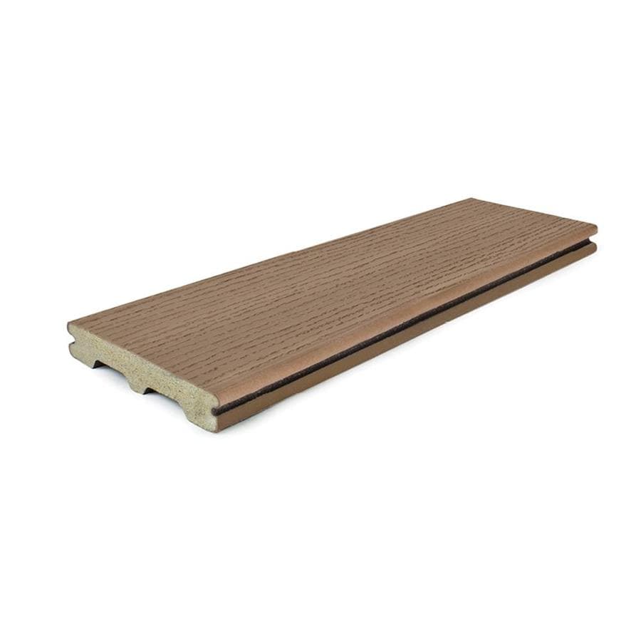 Style Selections 12-ft Natural Brown Grooved Composite Deck Board in