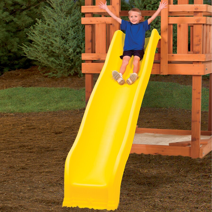 PlayStar Giant Scoop Wave Yellow Slide at Lowes.com