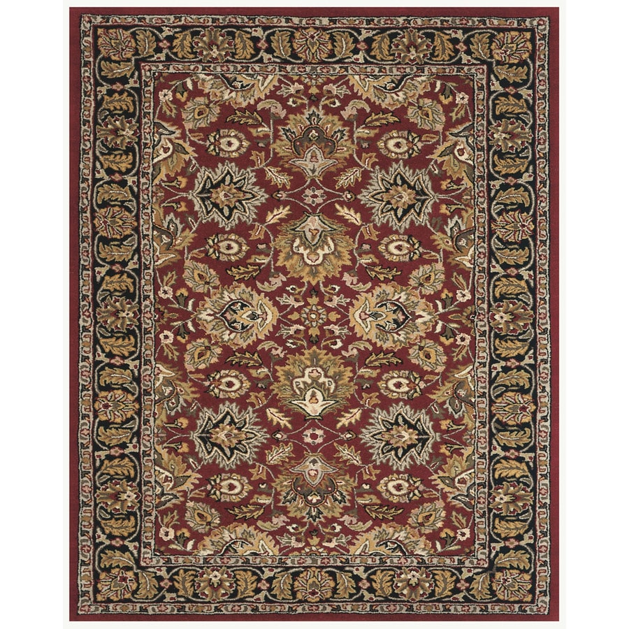  H268P RED-BLACK Wakefield Rectangular Red Border Tufted Wool Accent Rug (Common: 2-ft x 3-ft; Actual: 24-in x 36-in)