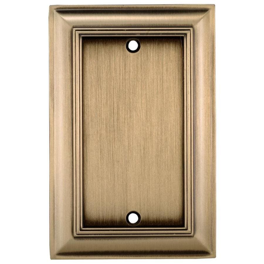 Allen + roth 1-Gang Antique brass Single Blank Wall Plate at Lowes.com