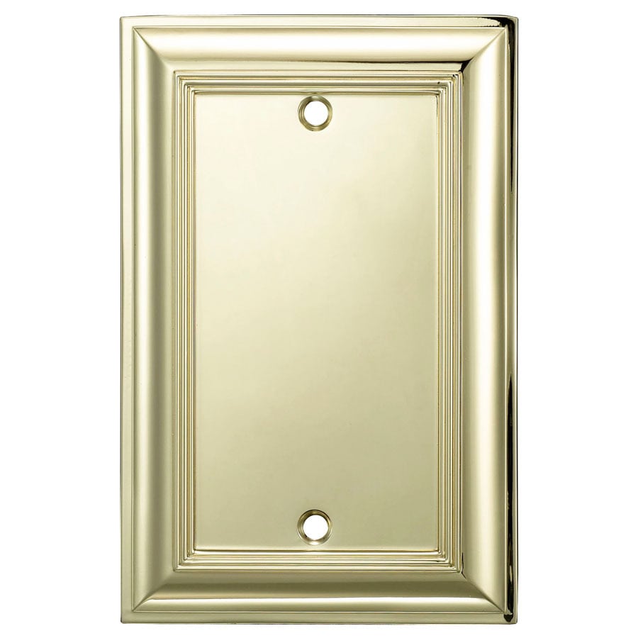 Allen + roth 1-Gang Polished Brass Blank Wall Plate at Lowes.com