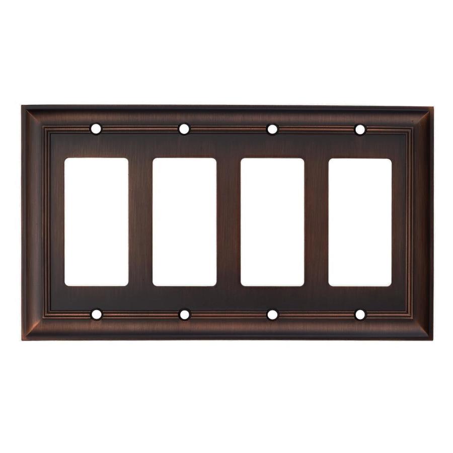 Shop allen + roth Cosgrove 4-Gang Oil-Rubbed bronze Quad Decorator Wall ...