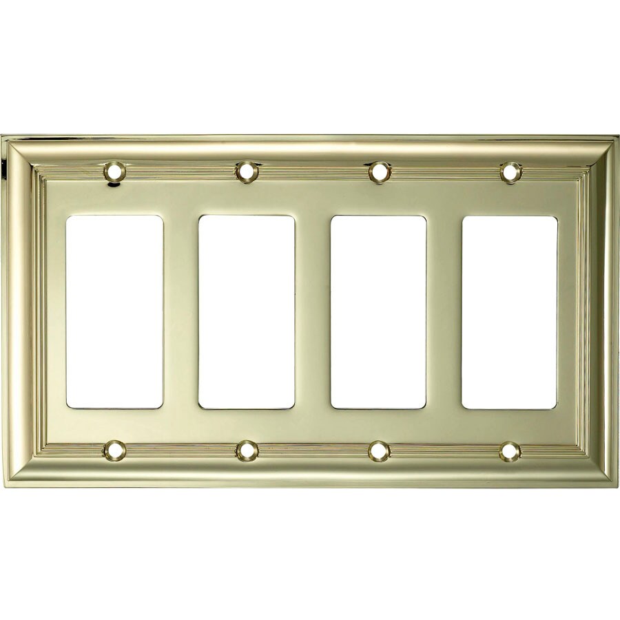 Allen + roth 4Gang Polished Brass Decorator Wall Plate at