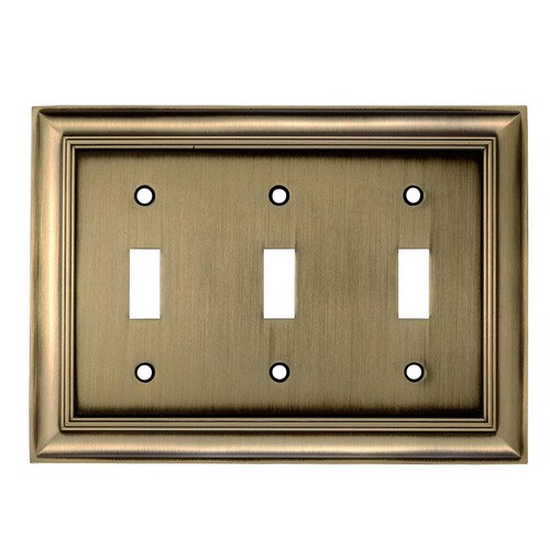 Allen + roth Cosgrove 3-Gang Antique Brass Triple Toggle Wall Plate at ...