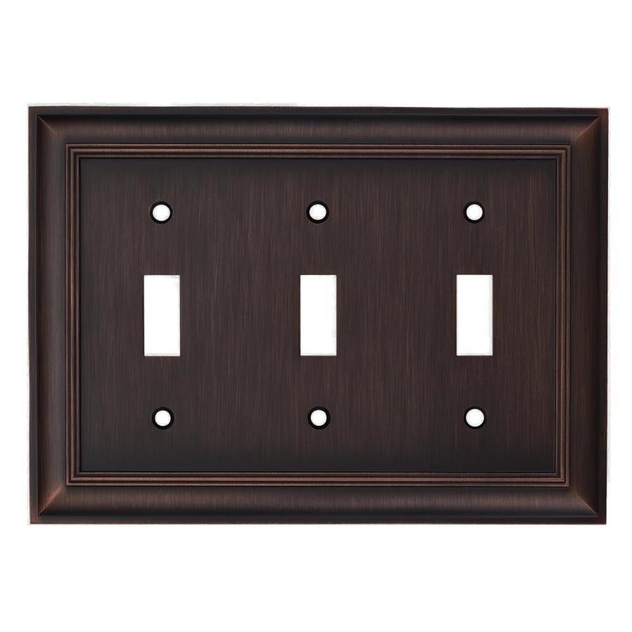 Allen + roth Cosgrove 3-Gang Oil-Rubbed Bronze Triple Wall Plate at ...