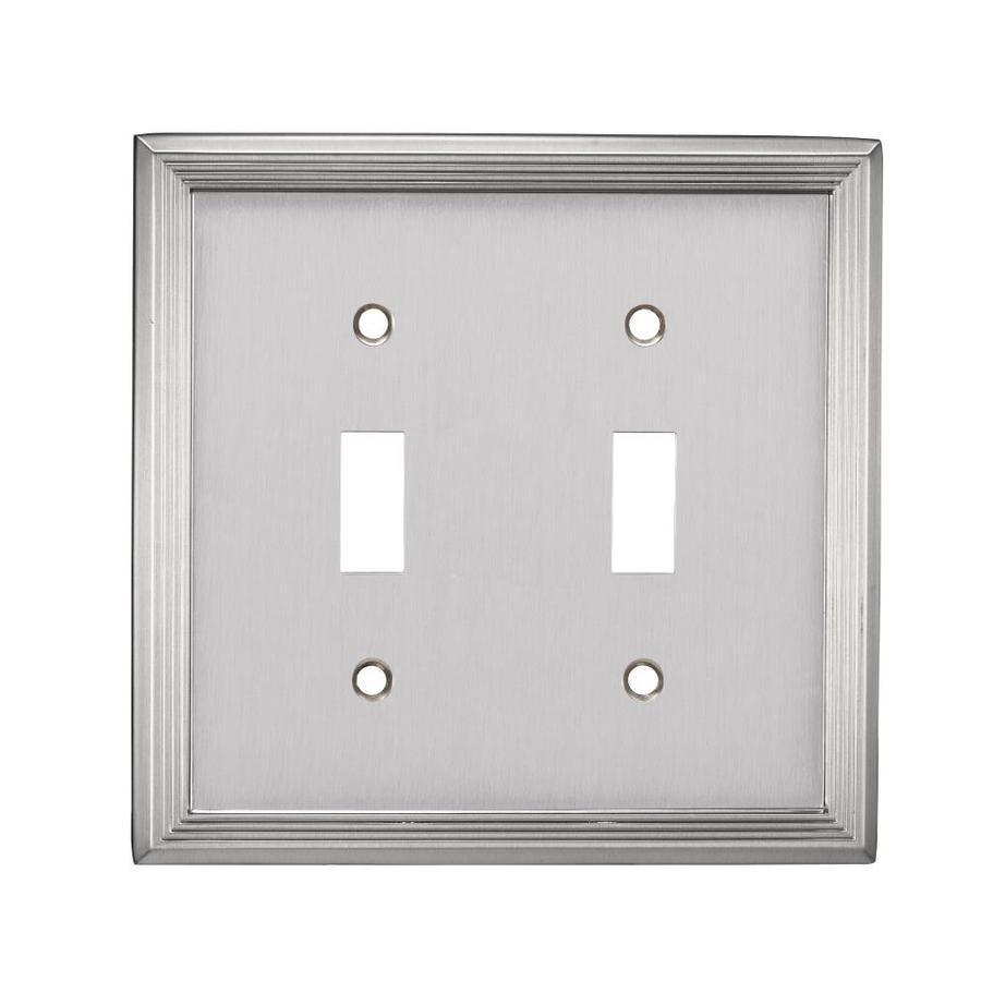 allen + roth Market 2-Gang Satin Nickel Double Wall Plate