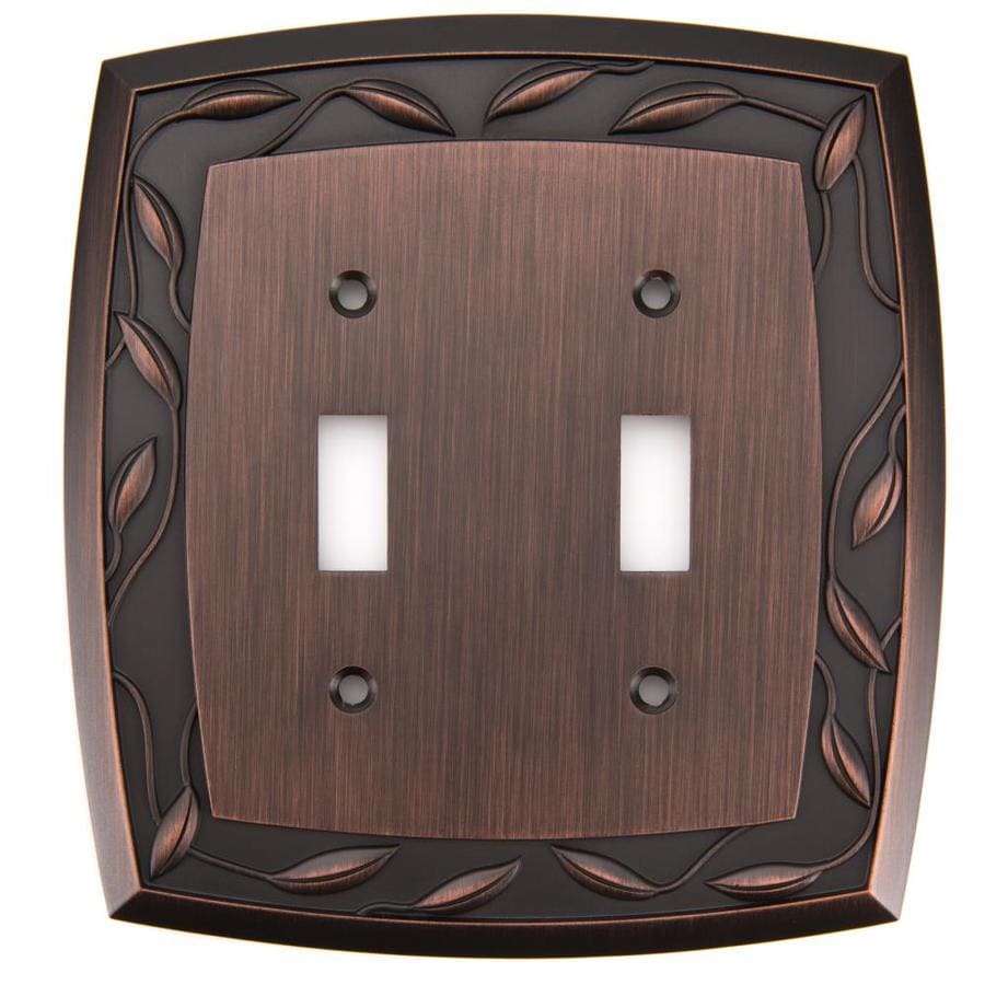 Allen + roth 2-Gang Dark Oil-Rubbed Bronze Double Wall Plate at Lowes.com