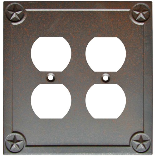 Style Selections Texas Star 2 Gang Rust Double Wall Plate At