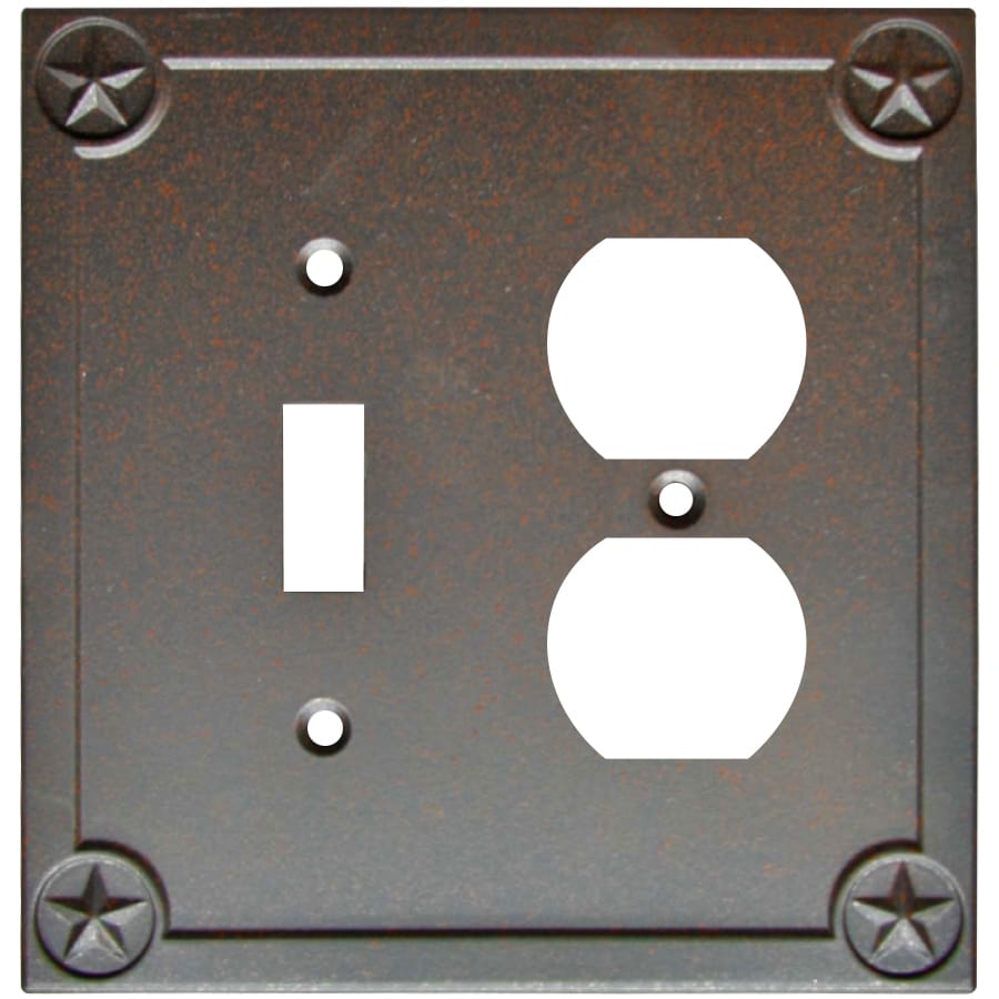 Texas Star 2 Gang Rust Double Wall Plate