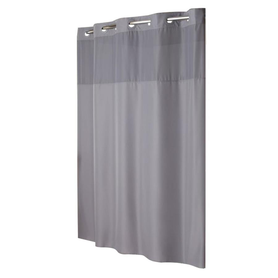 Shop Hookless Polyester Gray Solid Shower Curtain 71-in x 74-in at ...