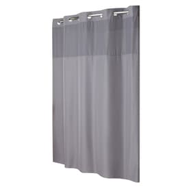 Shower Curtains Liners At Lowes Hookless Polyester Gray Solid Shower Curtain 71 In X 74
