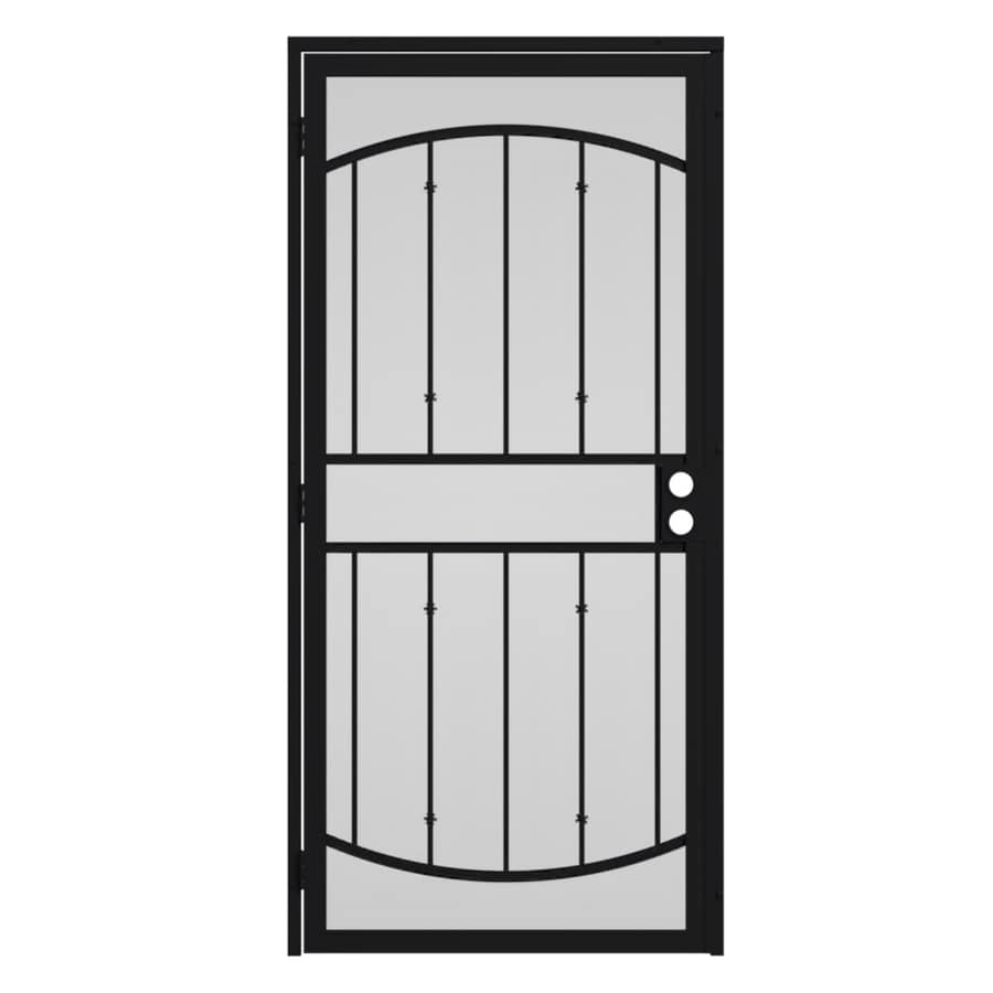 Gibraltar Black Steel Surface Mount Single Security Door Common 32 In X 81 In Actual 35 In X 81 75 In