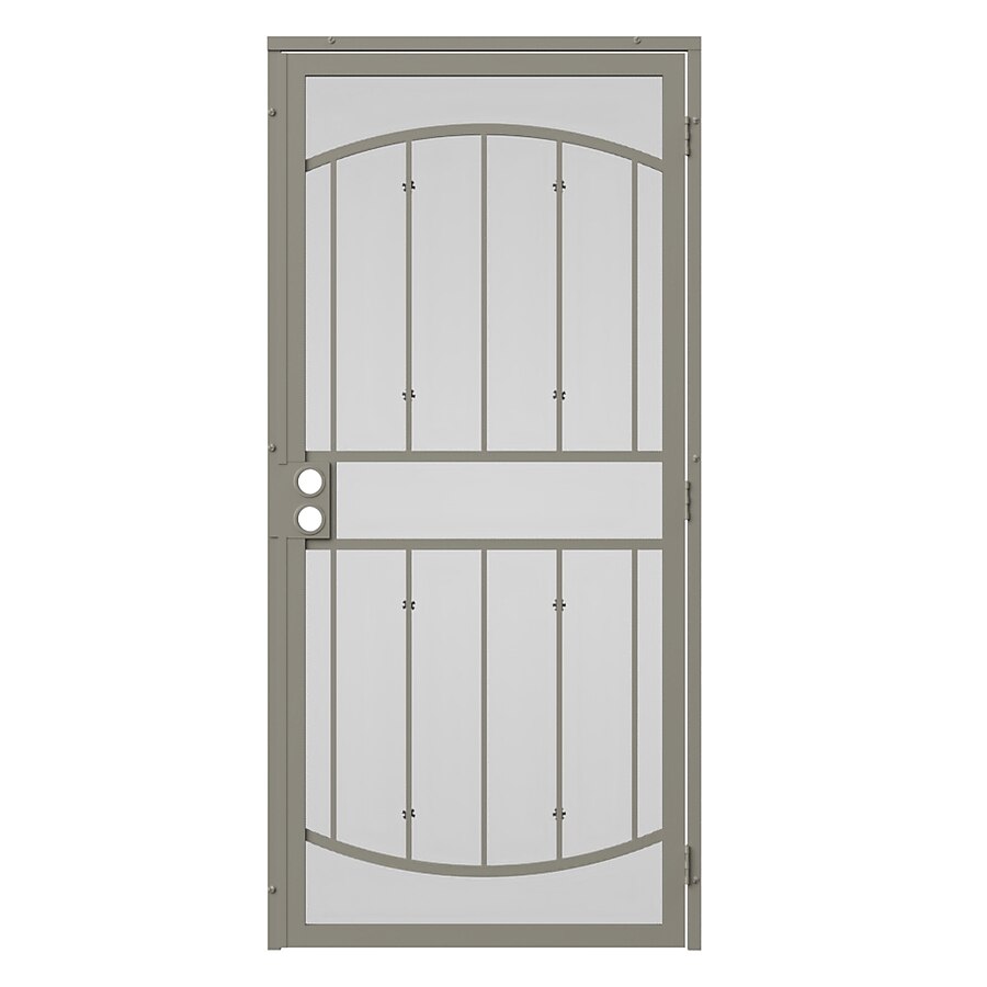 Gatehouse Gibraltar 36-in x 96-in Almond Steel Surface Mount Security Door with Beige Screen Gatehouse Gibraltar 36-in x 96-in Almond Steel Surface Mount Security Door with Beige Screen