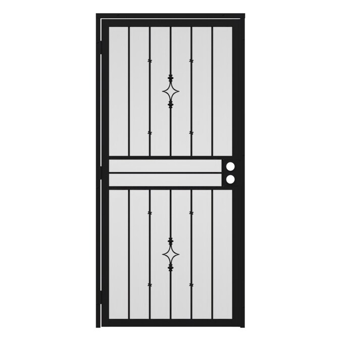 Gatehouse Covington 32-in x 81-in Black Steel Surface Mount Security ...