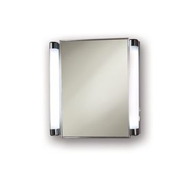 Lighted Medicine Cabinets At Lowes Jensen Lighted 20 375 In X 22 25 Rectangle Recessed Mirrored Steel Medicine Cabinet With