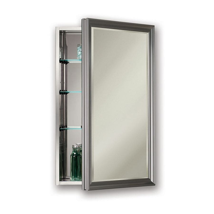 Jensen Studio V 15in x 25in Rectangle Surface/Recessed Mirrored Stainless Steel Medicine