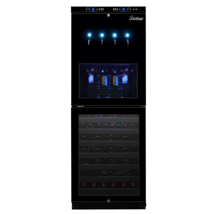 Vinotemp 88Bottle Capacity Black Dual Zone Cooling Freestanding Wine