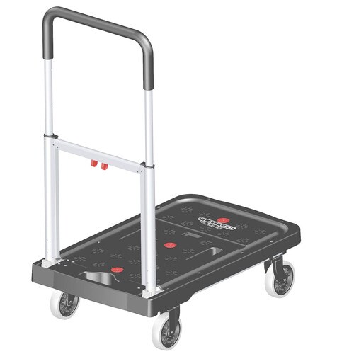 Magna Cart 300 Lb 4 Wheel Black Aluminum Folding Hand Truck At Magna Cart 300 Lb 4 Wheel Black
