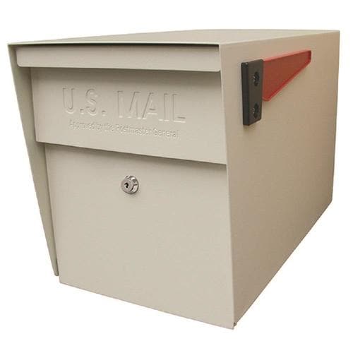 Mail Boss Curbside Extra Large Metal White Post Mount Locking Mailbox