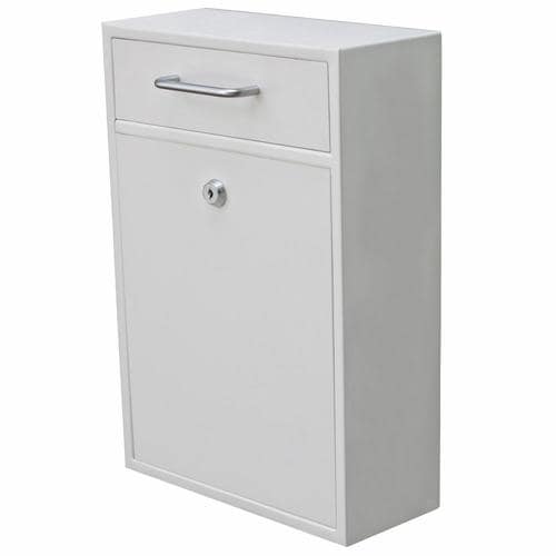 Mail Boss Olympus Standard Metal White Wall Mount Locking Mailbox in ...