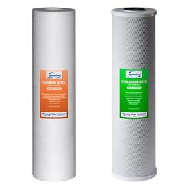 ISPRING 4.5 x 20 in. 2-Stage Whole House Water Filter Replacement Pack Set with Sediment & Carbon Block Cartridges, Fits WGB22B