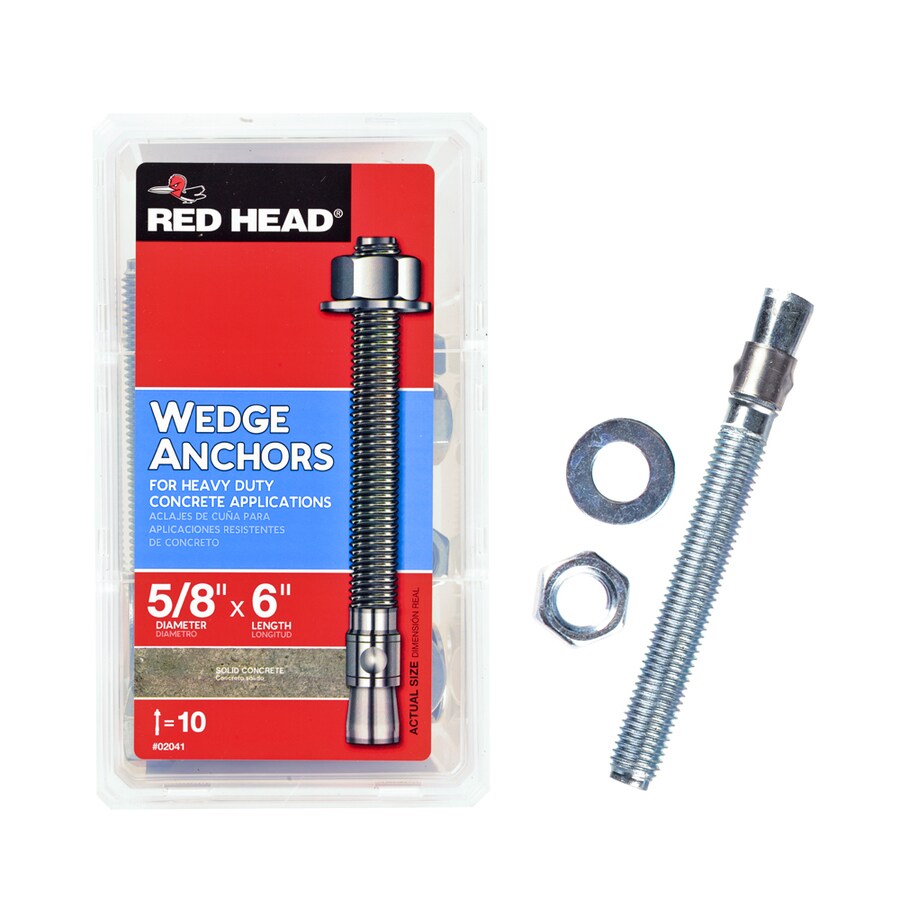 Red Head 10Pack 6in x 5/8in Wedge Anchors in the Concrete Anchors