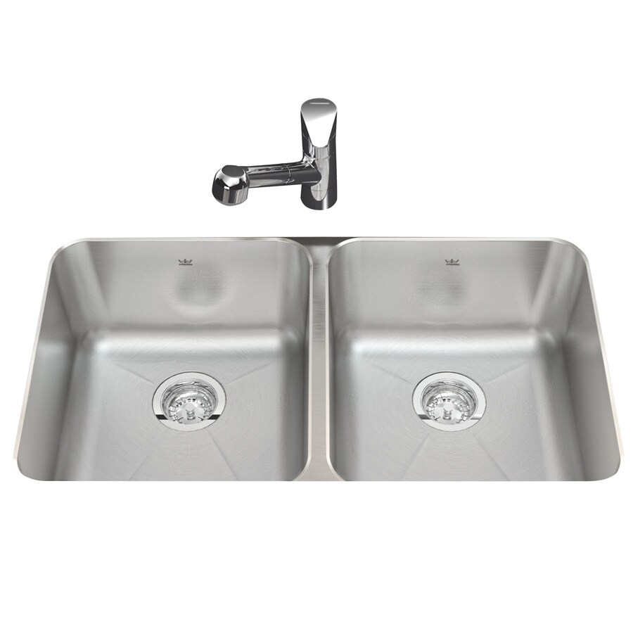 Kindred 18.75in x 32.875in Silk Bowls and Rim DoubleBasin Stainless