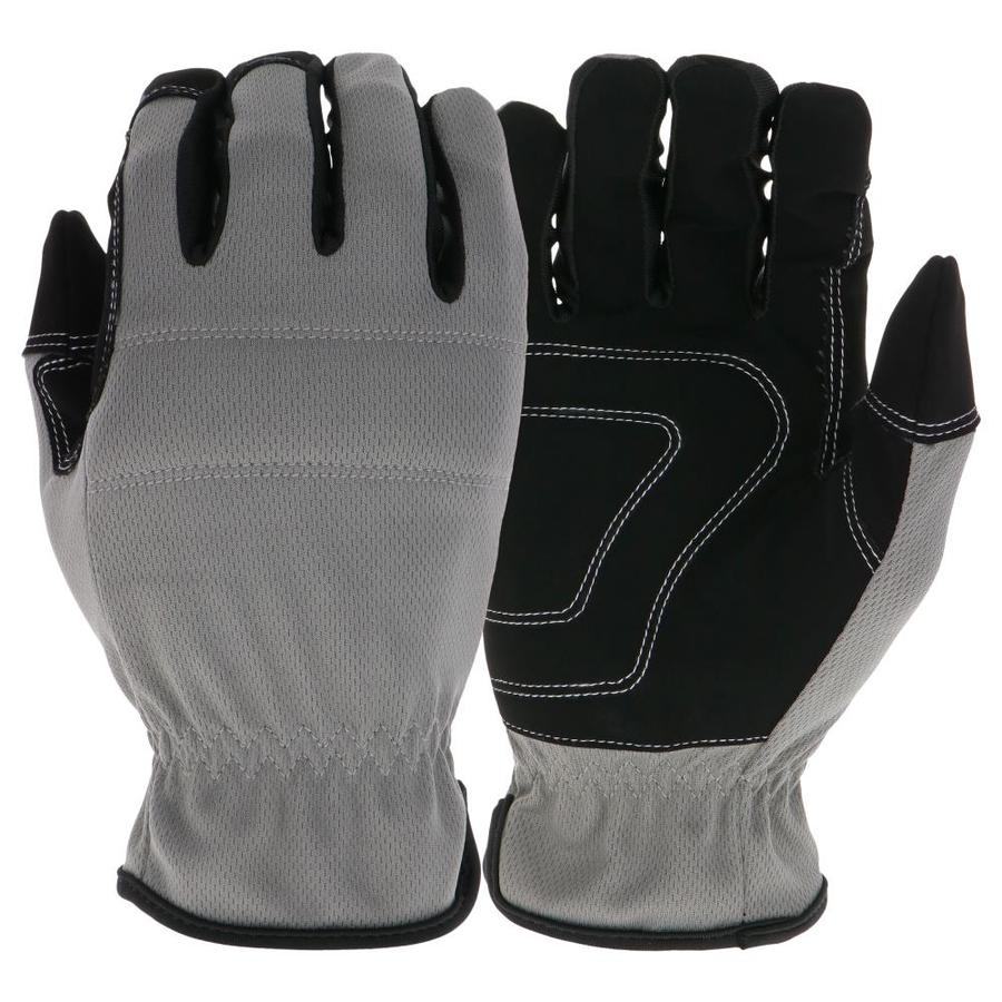 Blue Hawk Mens Large Gray/Black Synthetic Leather Garden Gloves in the