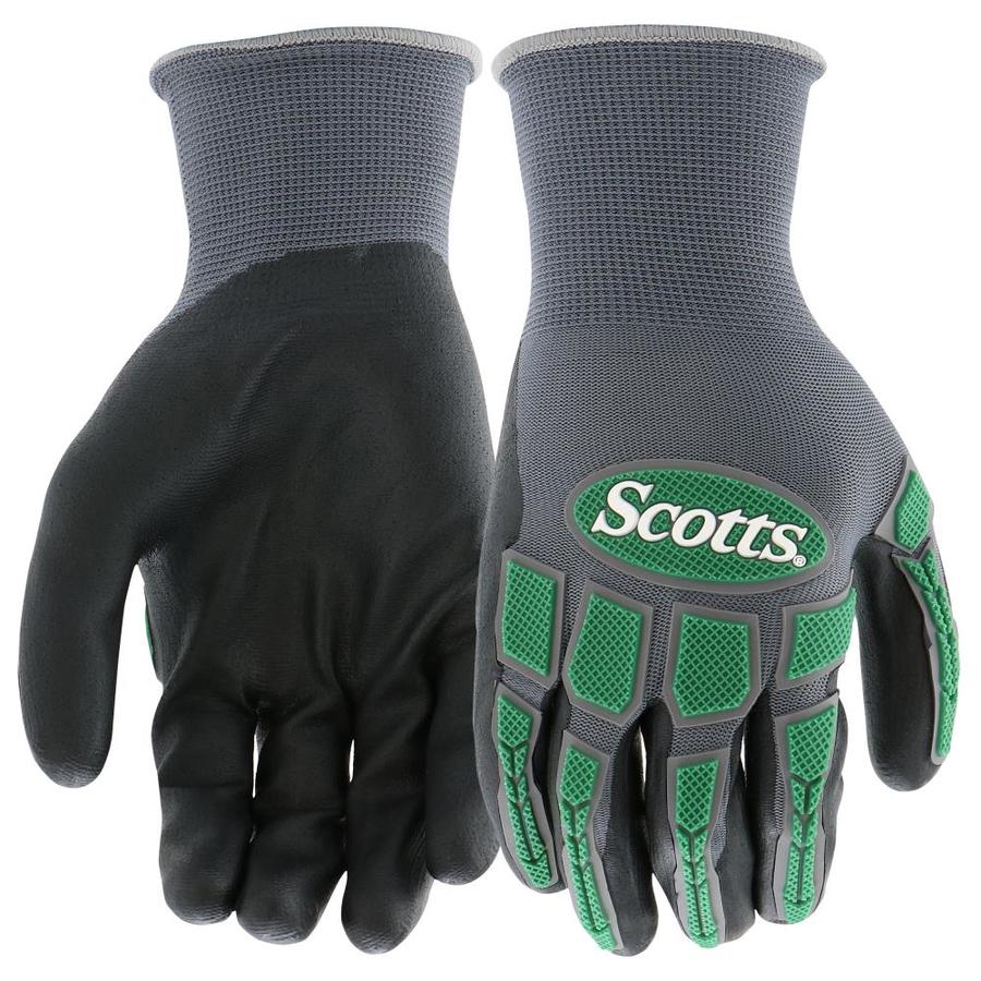 Scotts Unisex Large Gray/Green Polyester Garden Gloves in the Garden