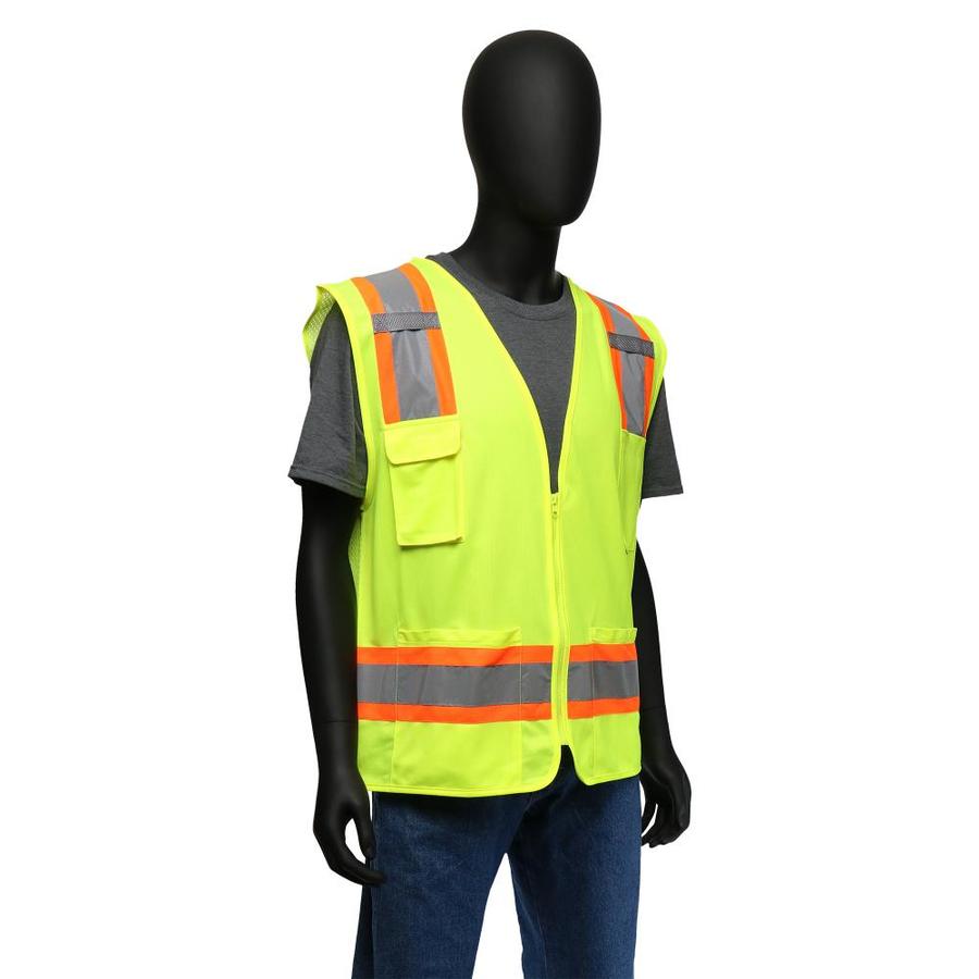 West Chester Large Green Polyester High Visibility Ansi Compliant Reflective Safety Vest In The Safety Vests Department At Lowes Com