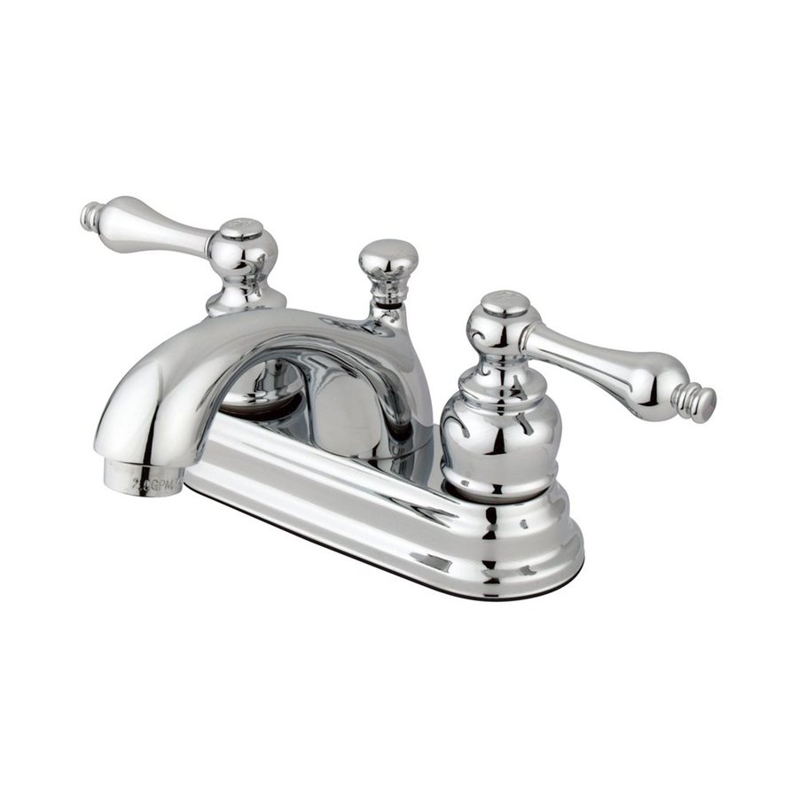 Elements of Design EB2604AL Center Lavatory Faucet With Lever Handle 4 Chrome//Polished Brass
