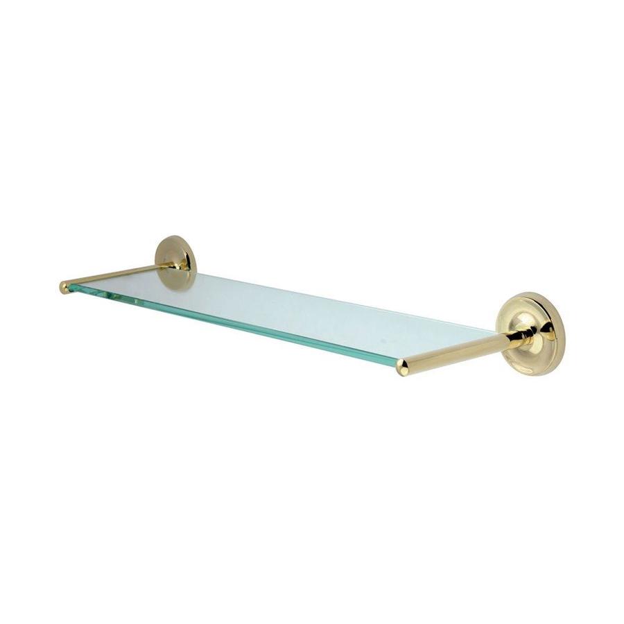 Elements Of Design Petosky Polished Brass 1 Tier Glass Wall Mount Bathroom Shelf In The Bathroom Shelves Department At Lowes Com