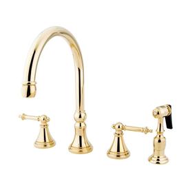 Tuscany Kitchen Faucets At Lowes Elements Of Design Tuscany Polished Br 2 Handle Deck Mount High Arc Kitchen Faucet