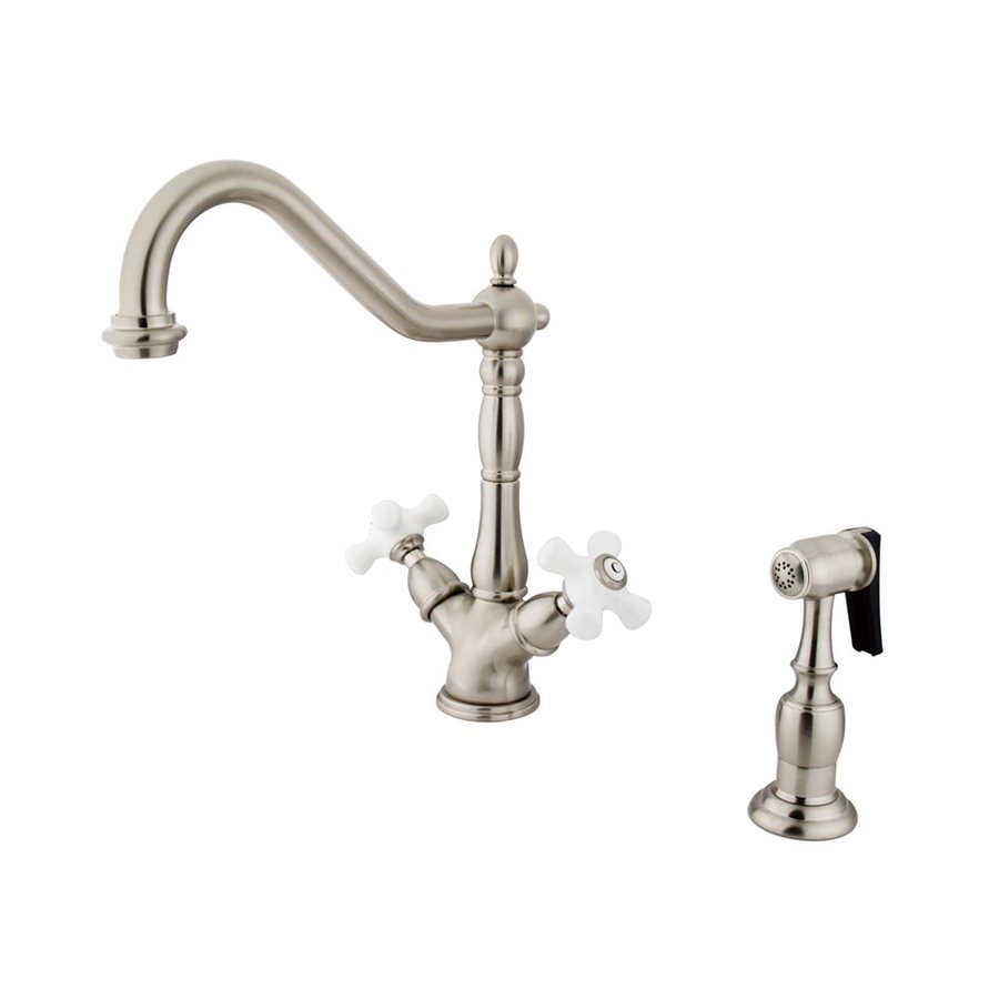 Elements Of Design Brushed Nickel 2 Handle Deck Mount Bridge