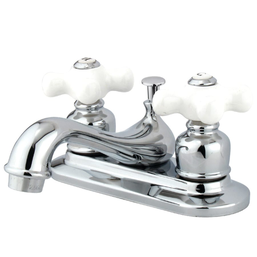 Shop Kingston Brass Restoration Chrome 2Handle 4in Centerset Bathroom Sink Faucet at Lowes.com