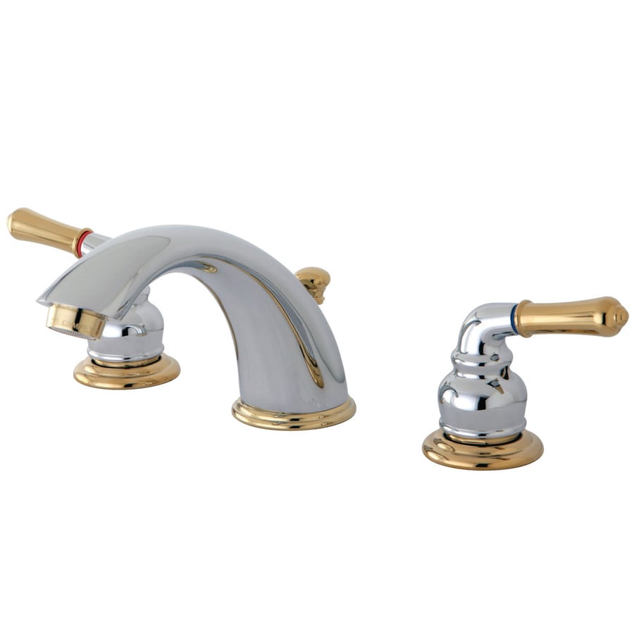 Kingston Brass Georgian Polished brass 2-Handle Widespread ...