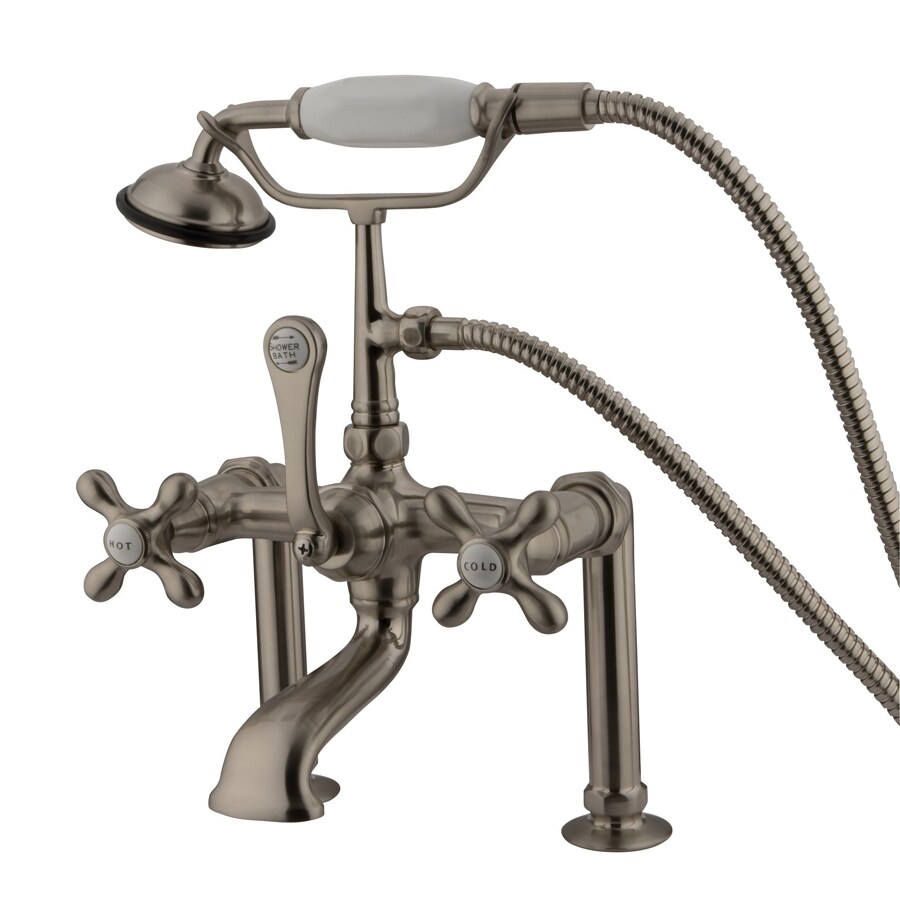 Kingston Brass Vintage Satin Nickel 3Handle Deck Mount Roman Bathtub