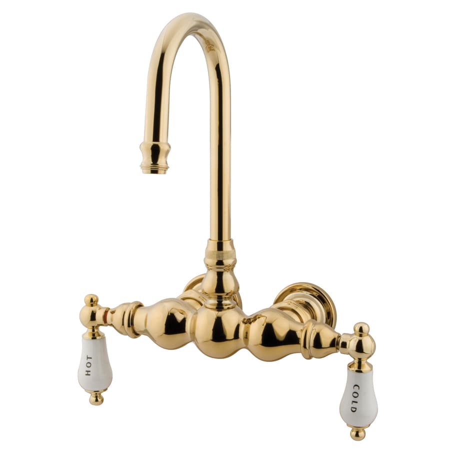 Kingston Brass Vintage Polished Brass 2 Handle Fixed Clawfoot Tub   663370276477 