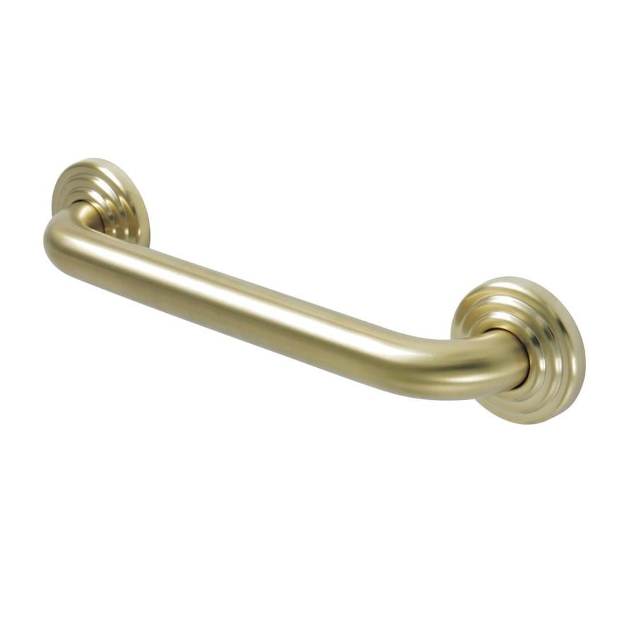 Kingston Brass Restoration 12in Brushed Brass Wall Mount Grab Bar at