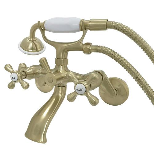 Kingston Brass Vintage Brushed Brass 2Handle Residential Wall Mount