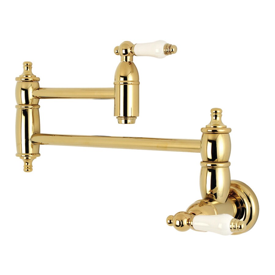 Kingston Brass Restoration Polished Brass 2 Handle Wall Mount Pot