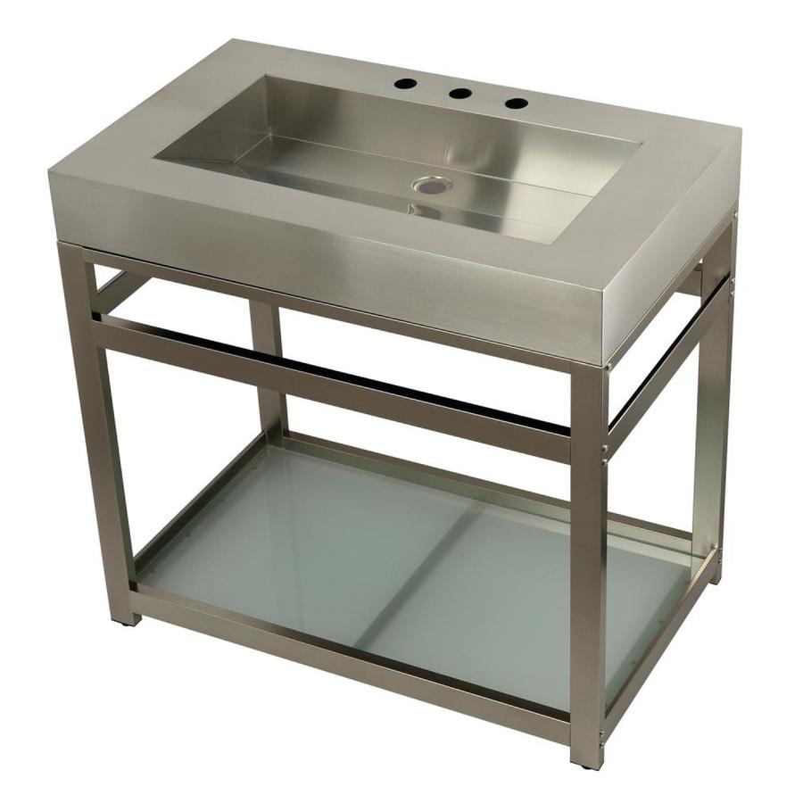 Kingston Brass Console Stainless Steel/Brushed Nickel Rectangular