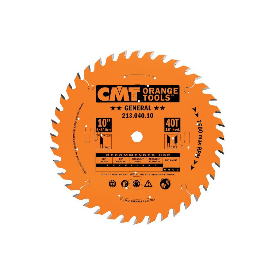 CMT 210.080.10 10" 40-Tooth Continuous Circular Saw Blade